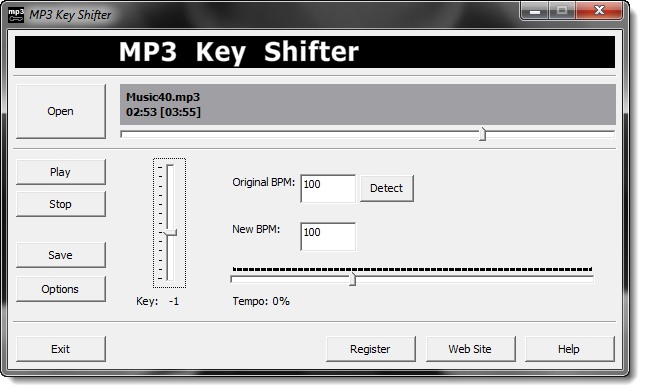 MP3 Key Shifter 3.3 nâng hạ tone nhạc cực chuẩn